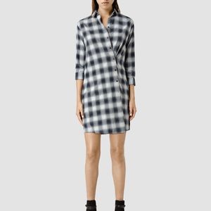 Allsaints Braxton Dress in Ink/Stone Check